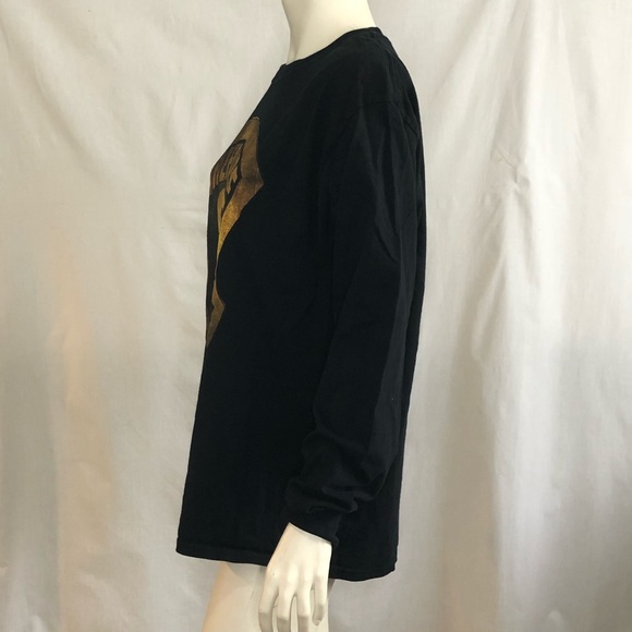 Fire Force anime black long sleeve shirt with flames down one arm size large - Picture 2 of 9